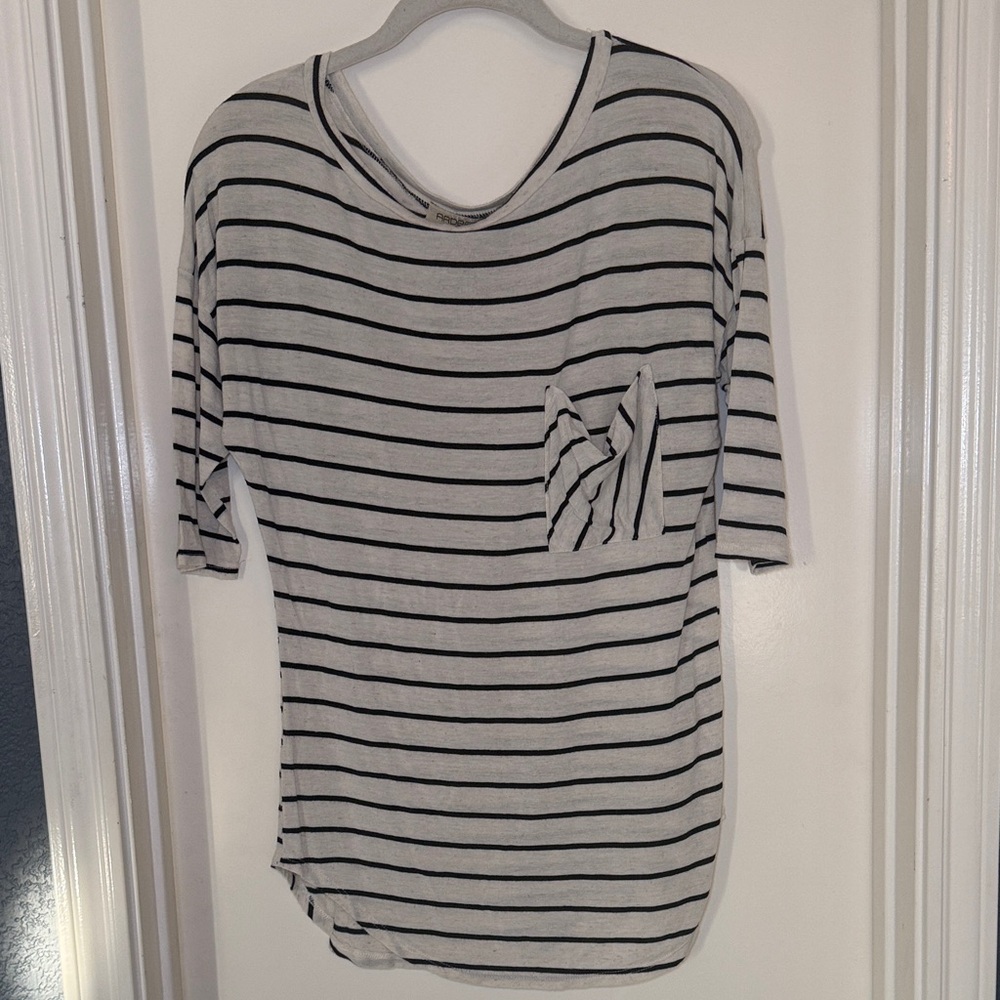 Arden B Black and White Striped Tee